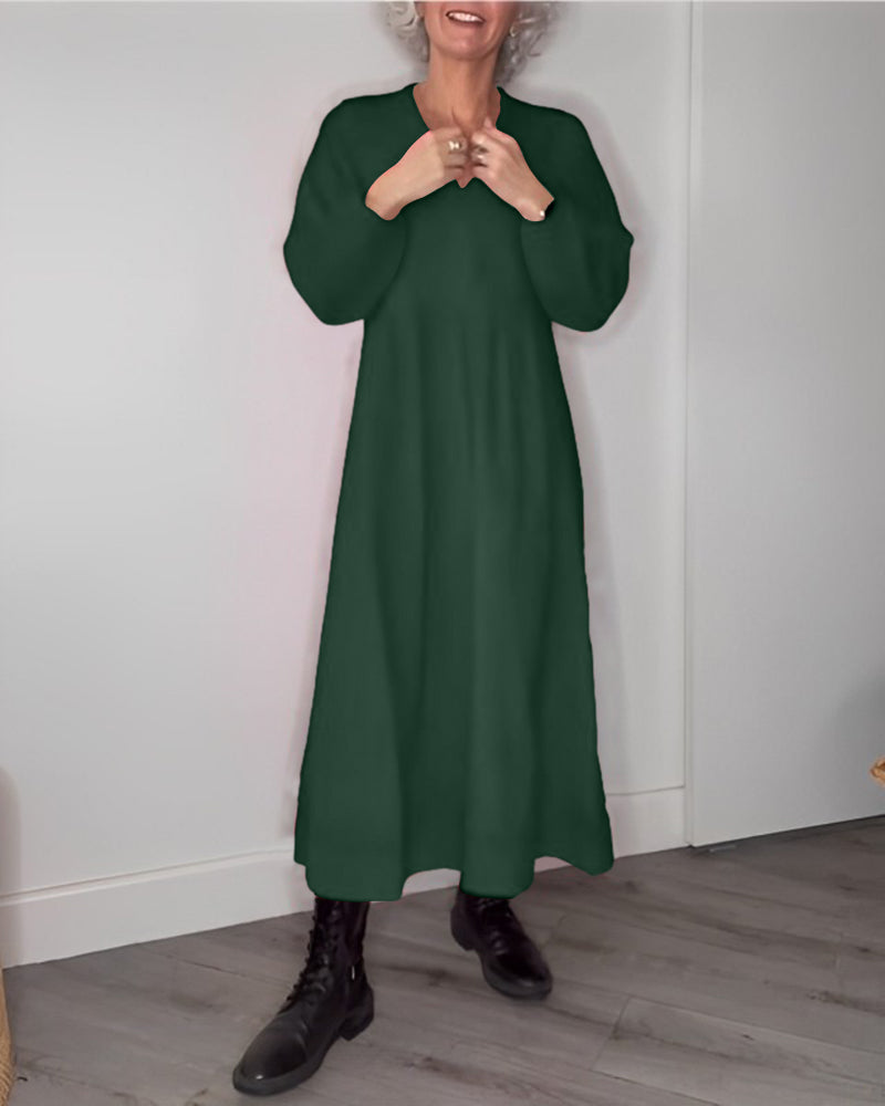 Juliette - Robe élégante à décolleté en V avec manches longues