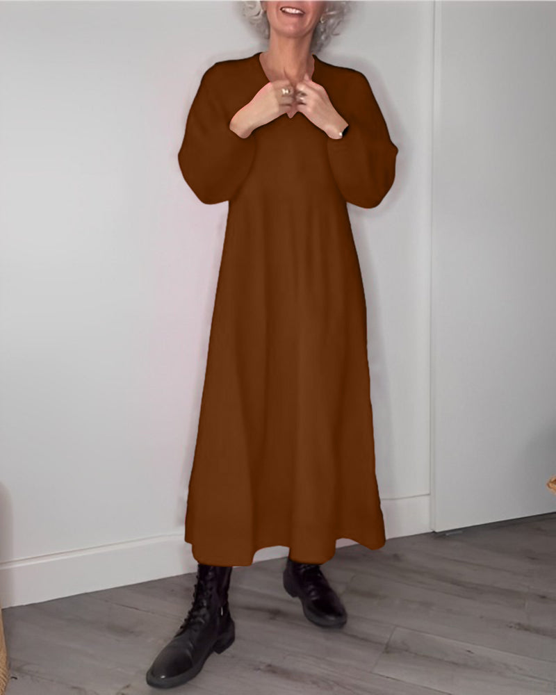 Juliette - Robe élégante à décolleté en V avec manches longues
