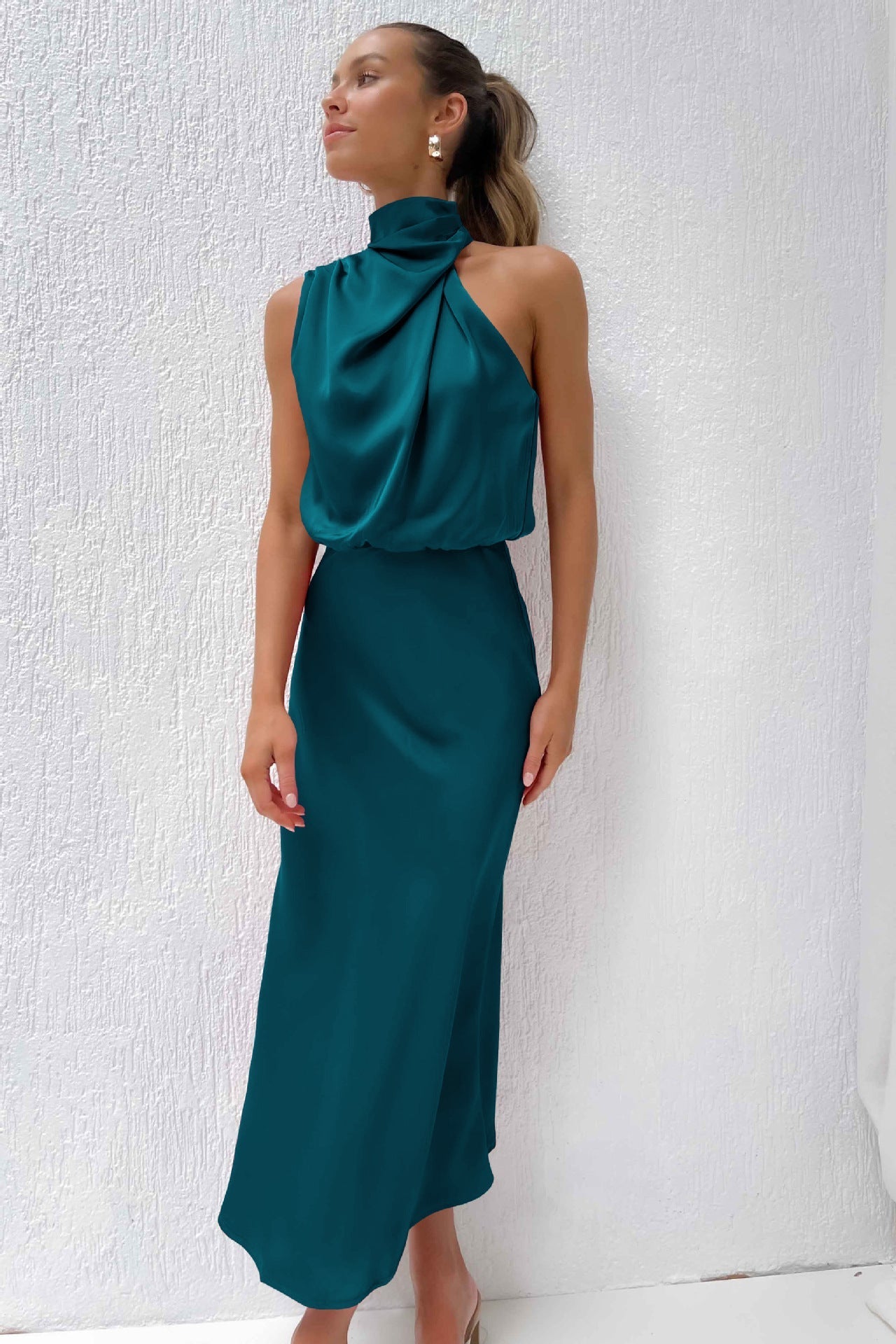 Valeria™ | Long Halter Neck Dress