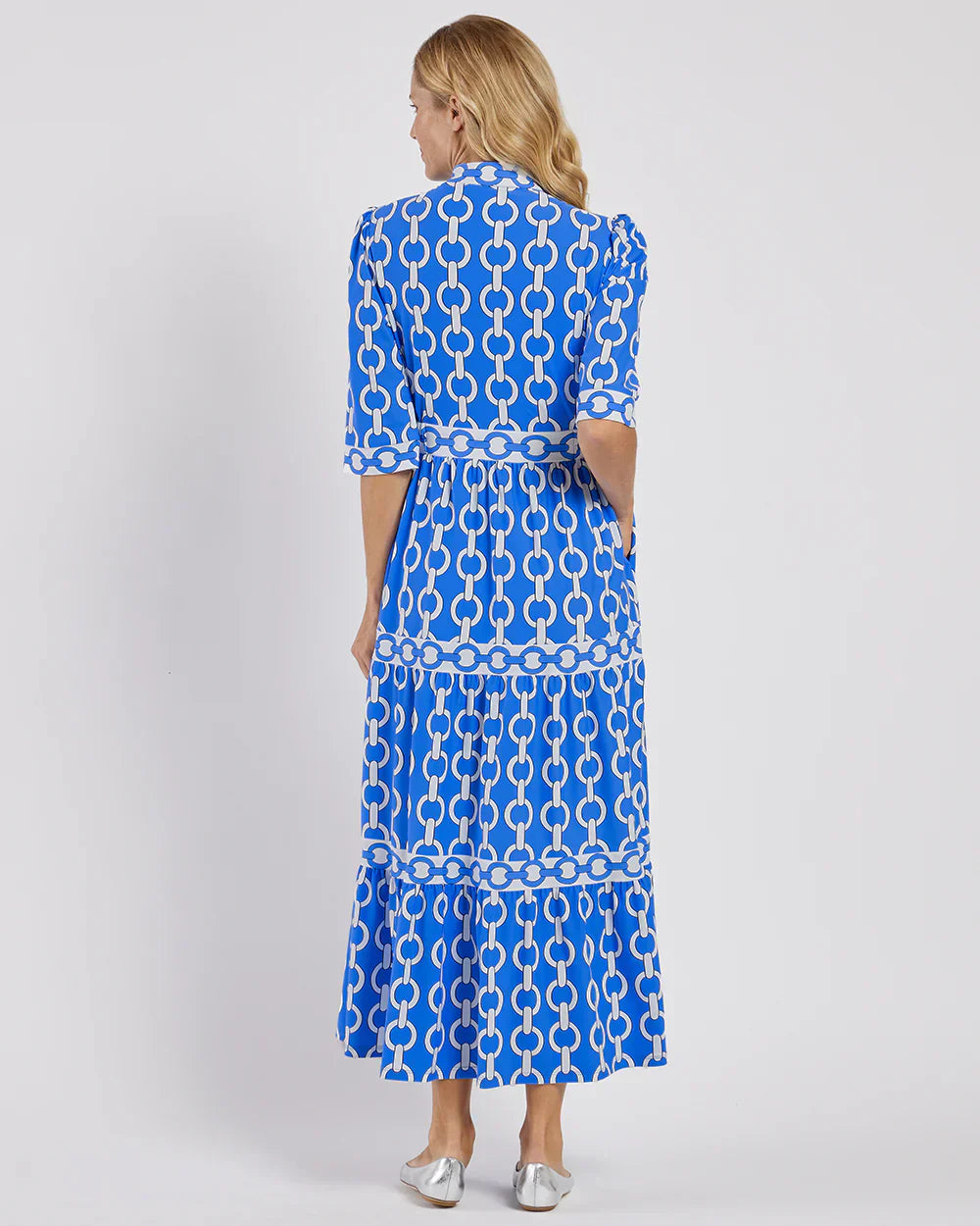 VIOLETTA | Élégante Robe Longue au Motif Graphique et Style Méditerranéen