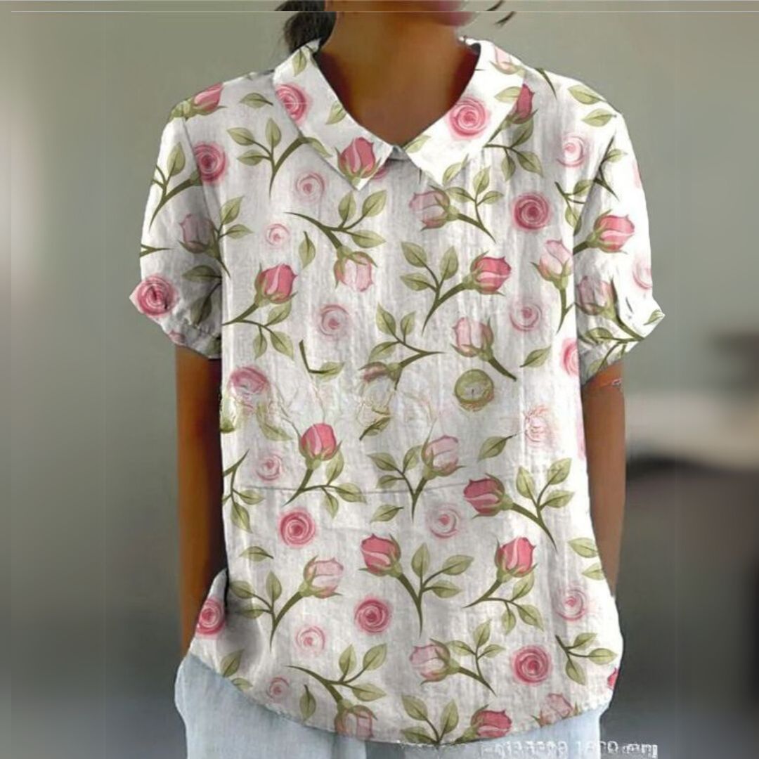 Málinka | Chemisier en lin à motifs floraux pour un look décontracté