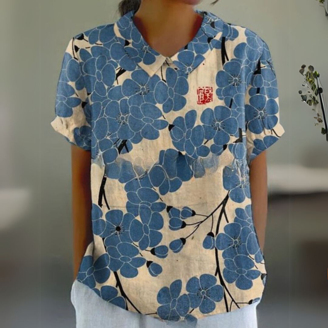 Málinka | Chemisier en lin à motifs floraux pour un look décontracté