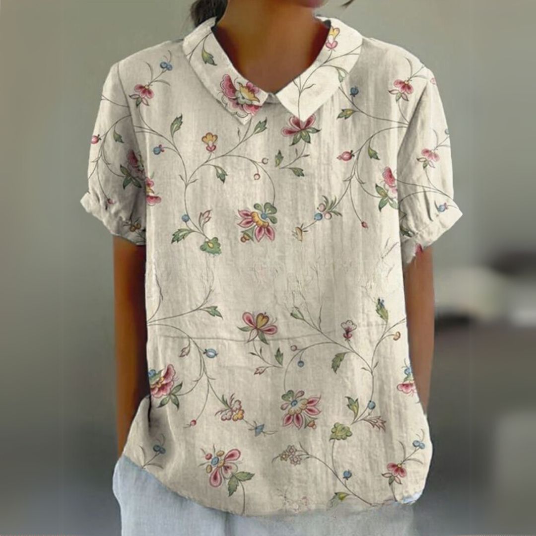 Málinka | Chemisier en lin à motifs floraux pour un look décontracté
