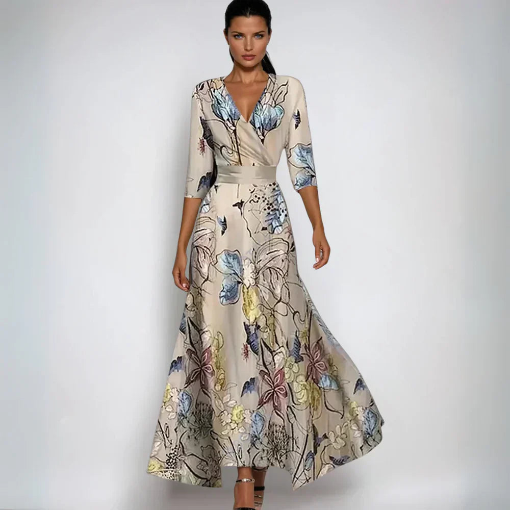Lucie | Élégante Robe Évasée à Motif Floral