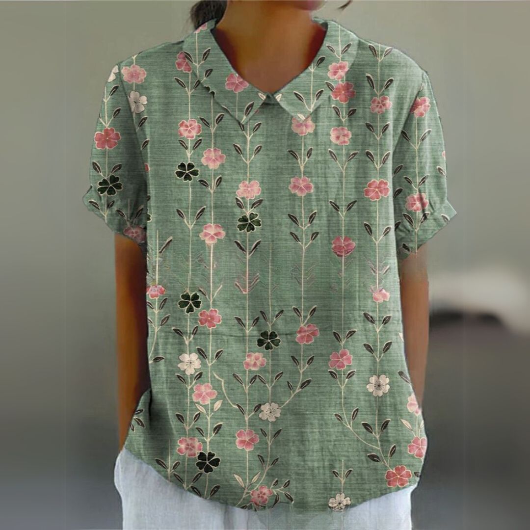 Málinka | Chemisier en lin à motifs floraux pour un look décontracté