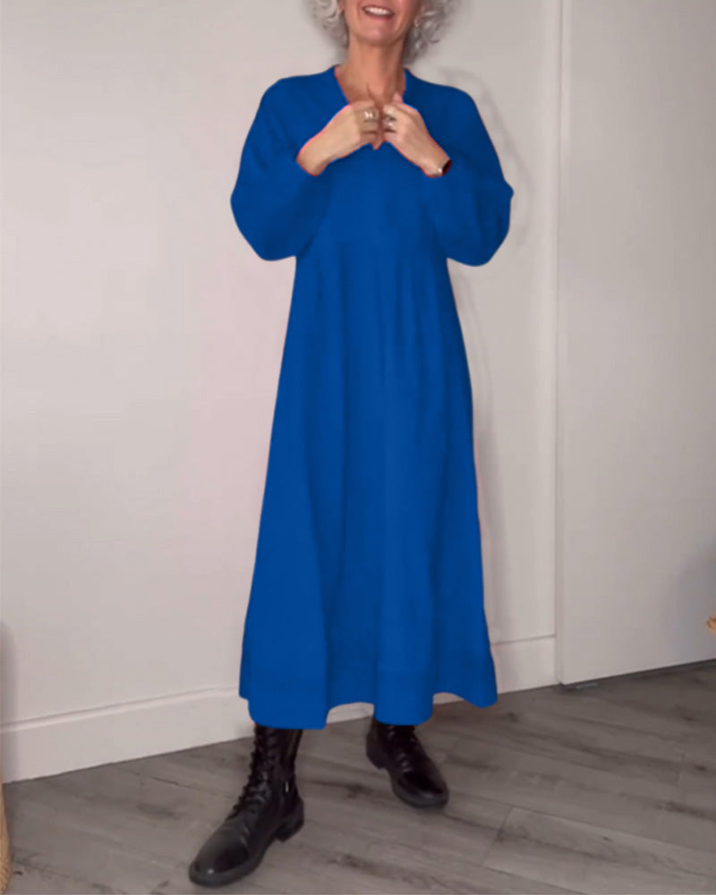 Juliette - Robe élégante à décolleté en V avec manches longues