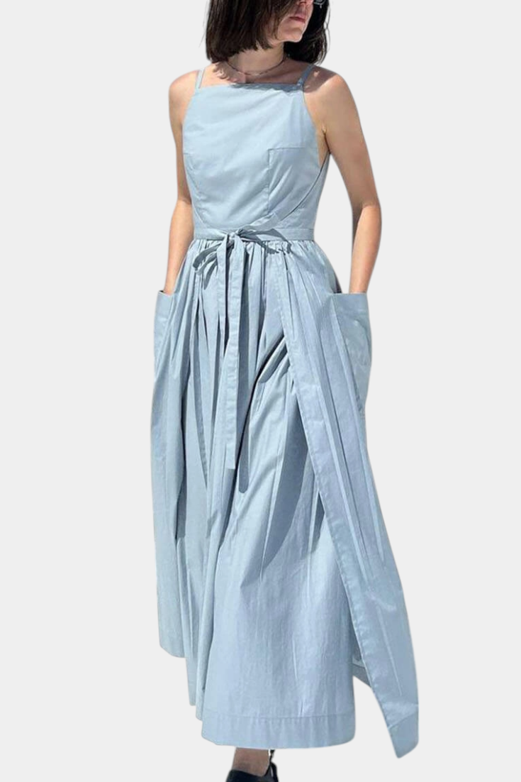 SERENA | Robe Longue à Liens Ajustables pour un Look Romantique et un Confort Estival