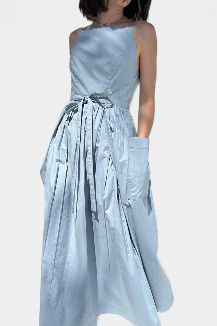 SERENA | Robe Longue à Liens Ajustables pour un Look Romantique et un Confort Estival