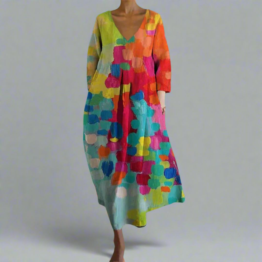 Gracie | Robe V-neck Colorée