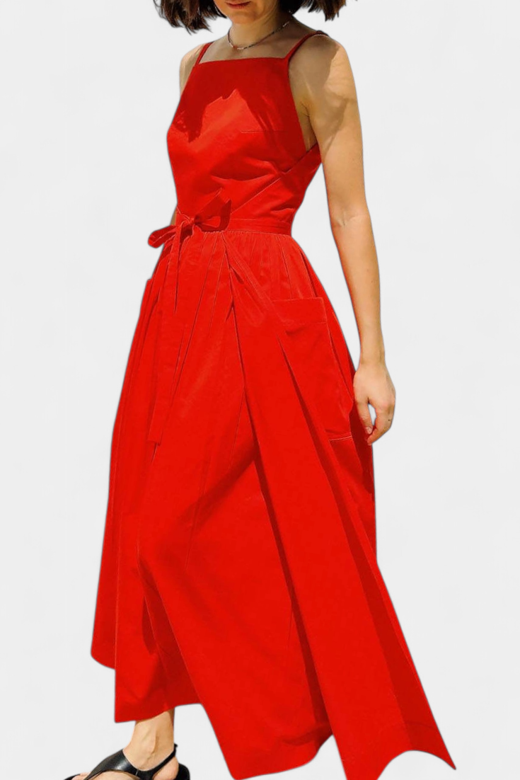 SERENA | Robe Longue à Liens Ajustables pour un Look Romantique et un Confort Estival