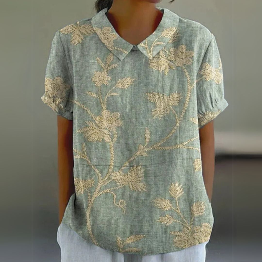 Málinka | Chemisier en lin à motifs floraux pour un look décontracté