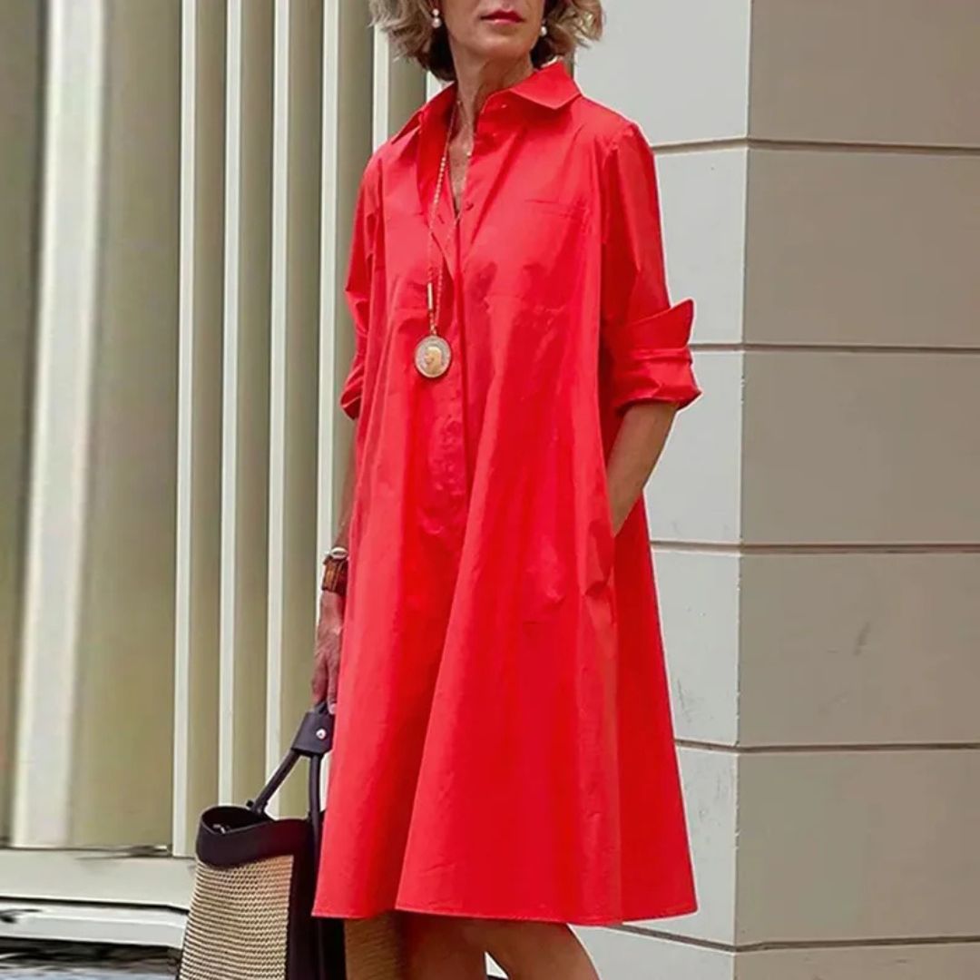 Evelína | Élégante robe polo en coton de qualité supérieure