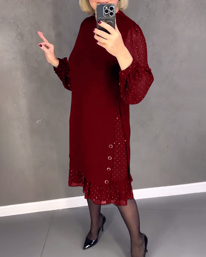 ELIANA | Robe Chic à Manches Transparentes et Silhouette Flatteuse pour les Événements d'Automne