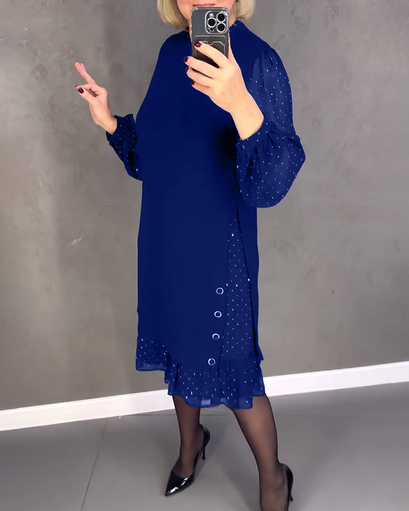 ELIANA | Robe Chic à Manches Transparentes et Silhouette Flatteuse pour les Événements d'Automne