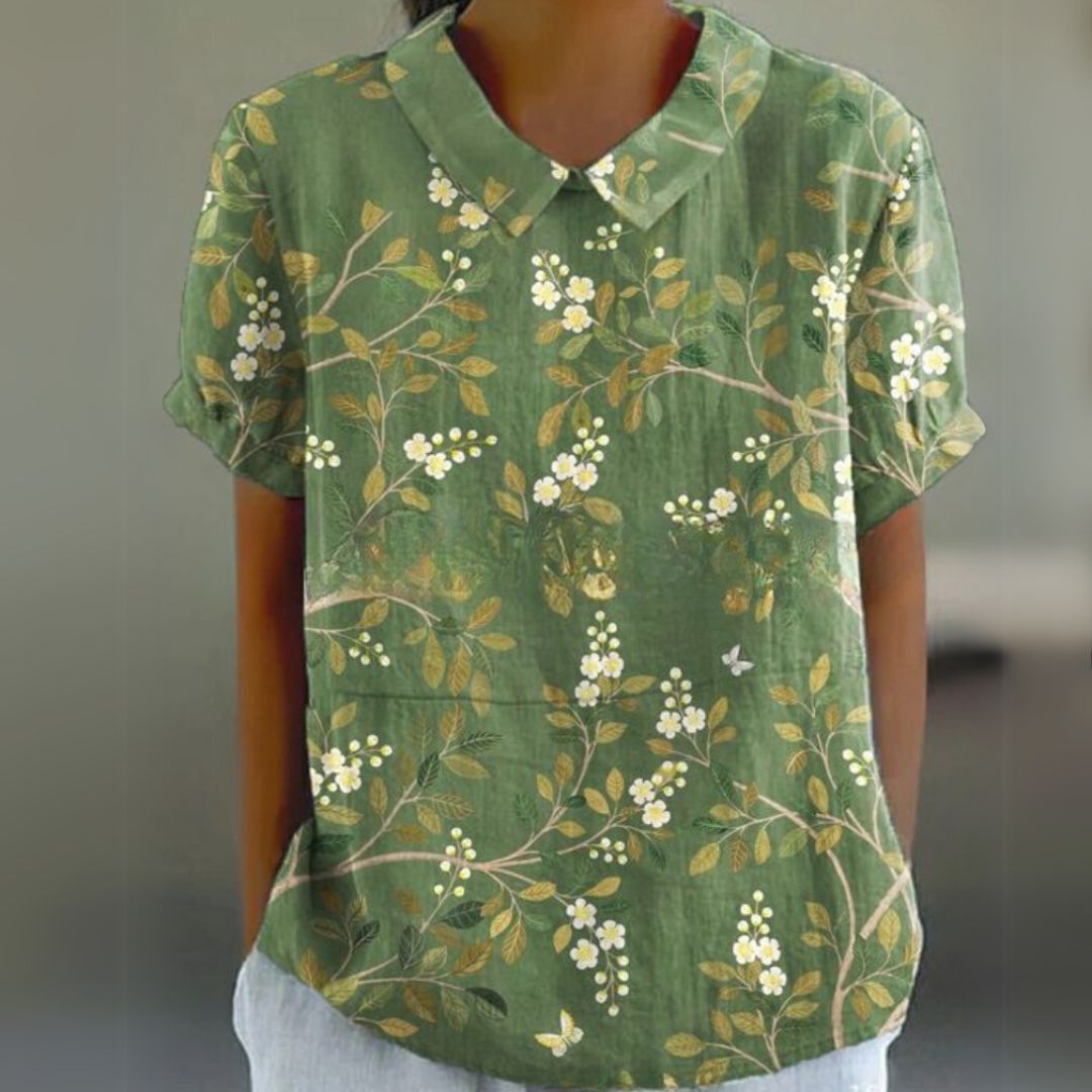 Málinka | Chemisier en lin à motifs floraux pour un look décontracté