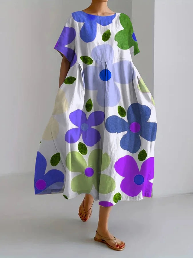 ELIANA | Robe Midi Fleurie Décontractée