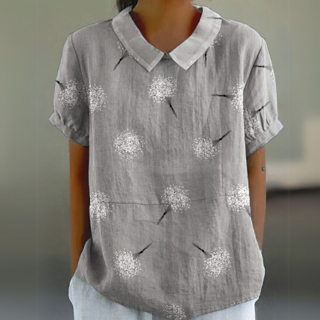 Málinka | Chemisier en lin à motifs floraux pour un look décontracté