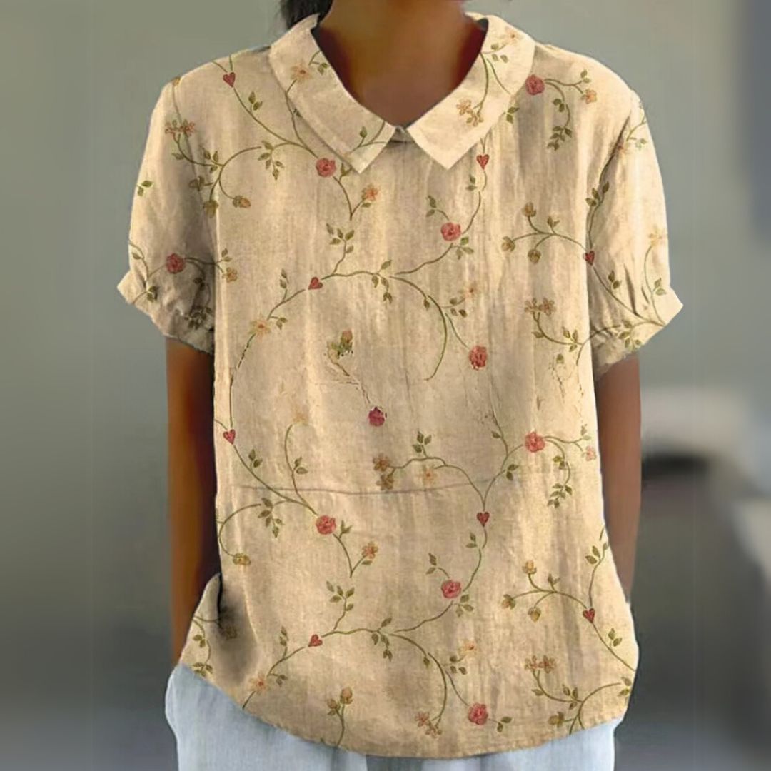 Málinka | Chemisier en lin à motifs floraux pour un look décontracté