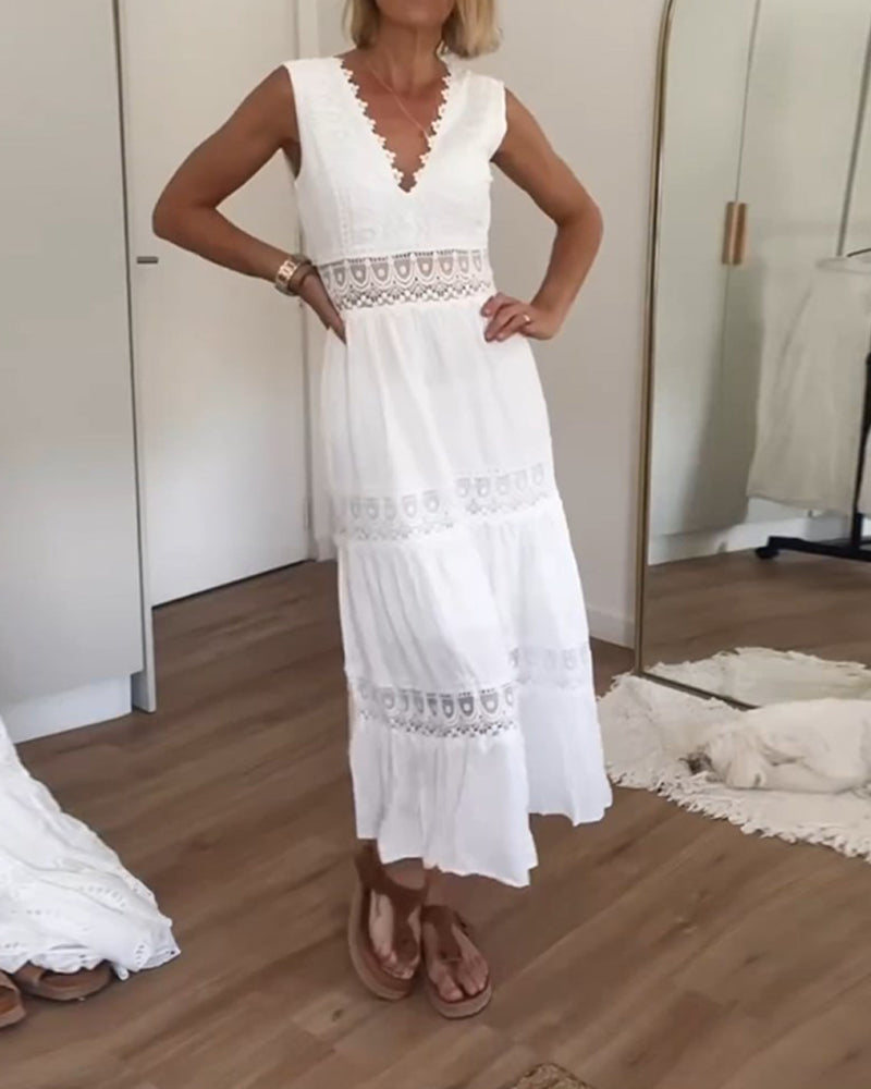 Robe Camisole à Décolleté en V en Dentelle Alexa™