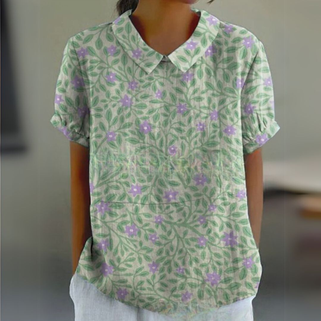 Málinka | Chemisier en lin à motifs floraux pour un look décontracté