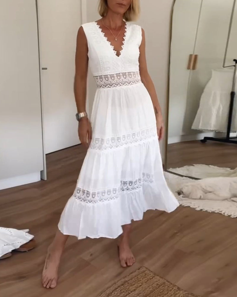 Robe Camisole à Décolleté en V en Dentelle Alexa™