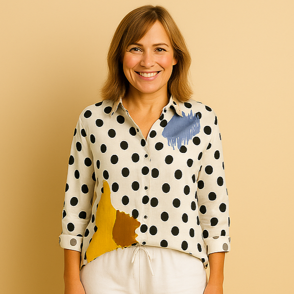Avril | Blouse Chic aux Imprimés Ludiques