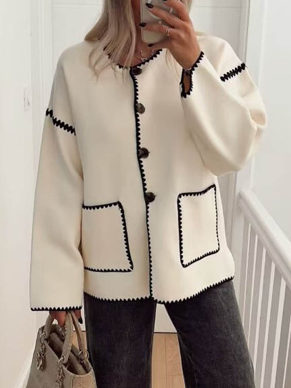 Veste contrastée