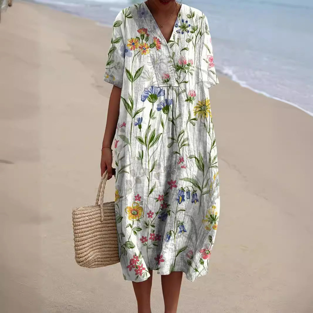 Luna - Robe d'été florale colorée