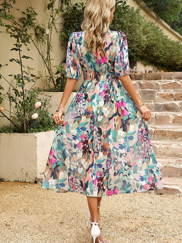 Ezme | Élégante robe midi à motif amusant