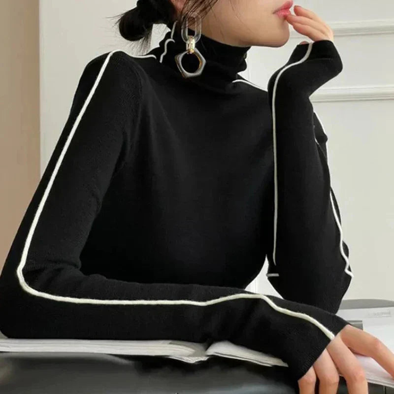 Suzanne™ | Pull à col roulé rayé