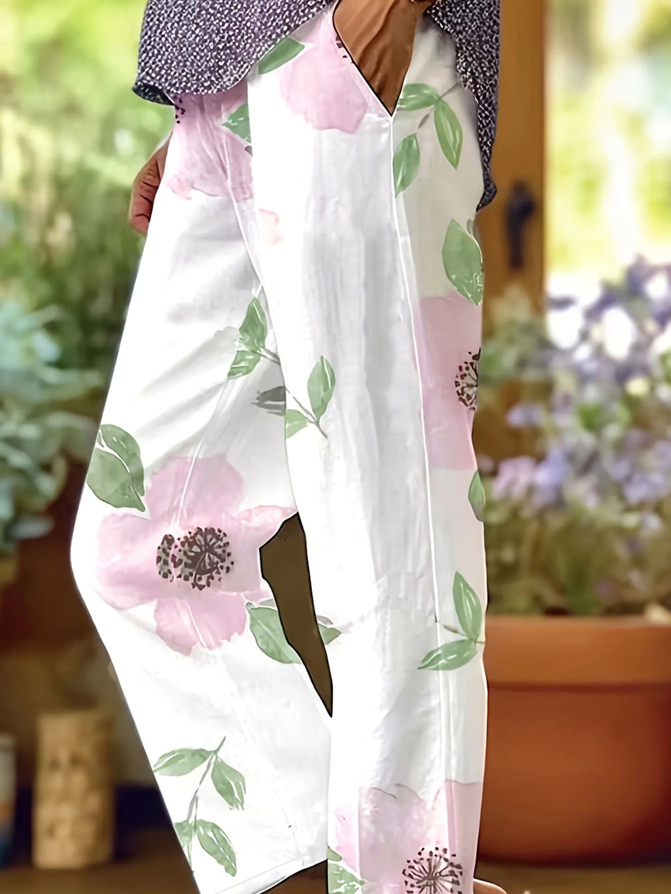 Sandy | Pantalon Chic Grande Taille à Motif Floral