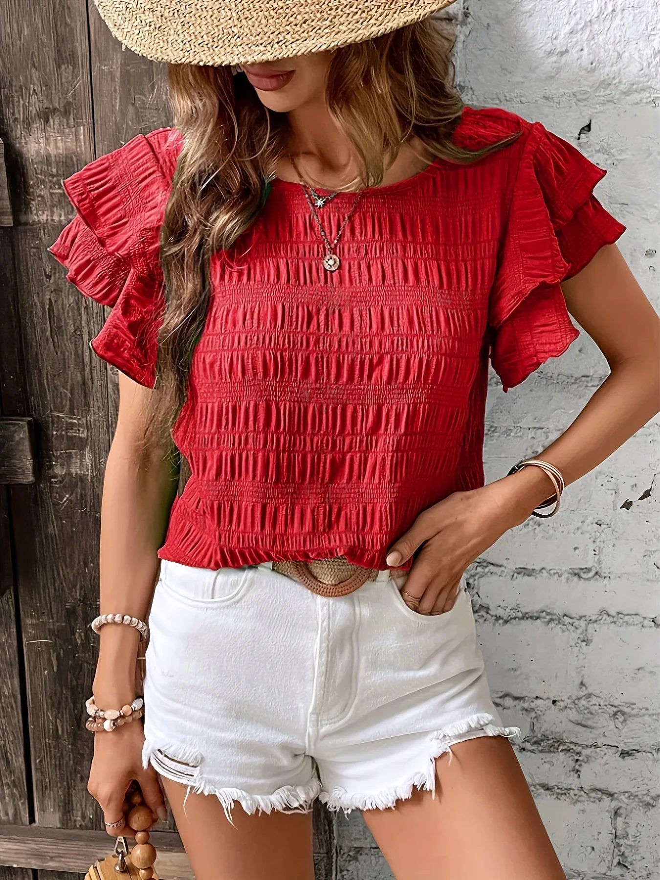 Charmaine | Blouse légère ornée de volants amusants