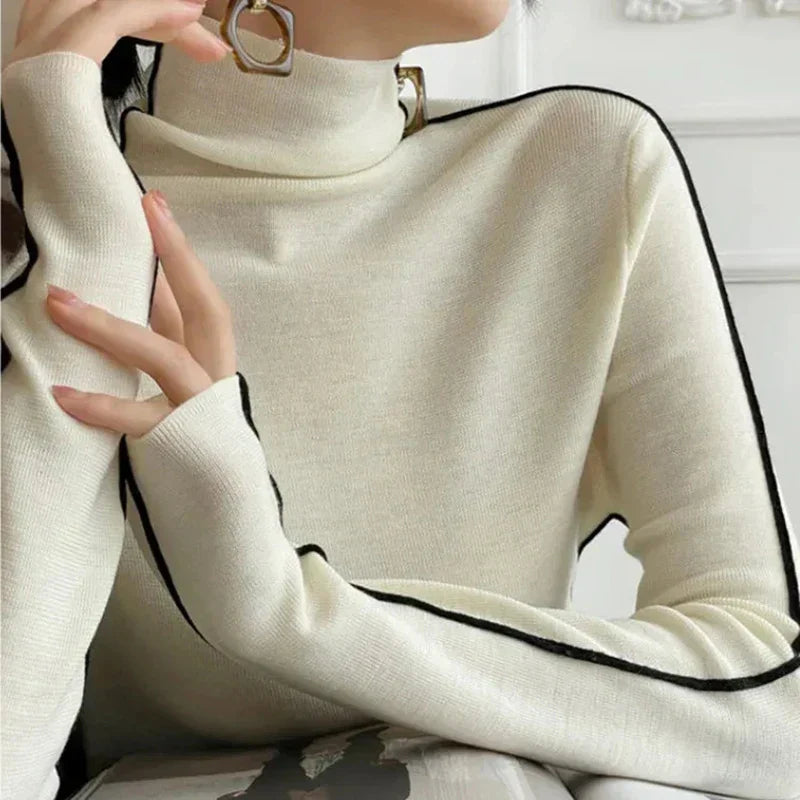 Suzanne™ | Pull à col roulé rayé