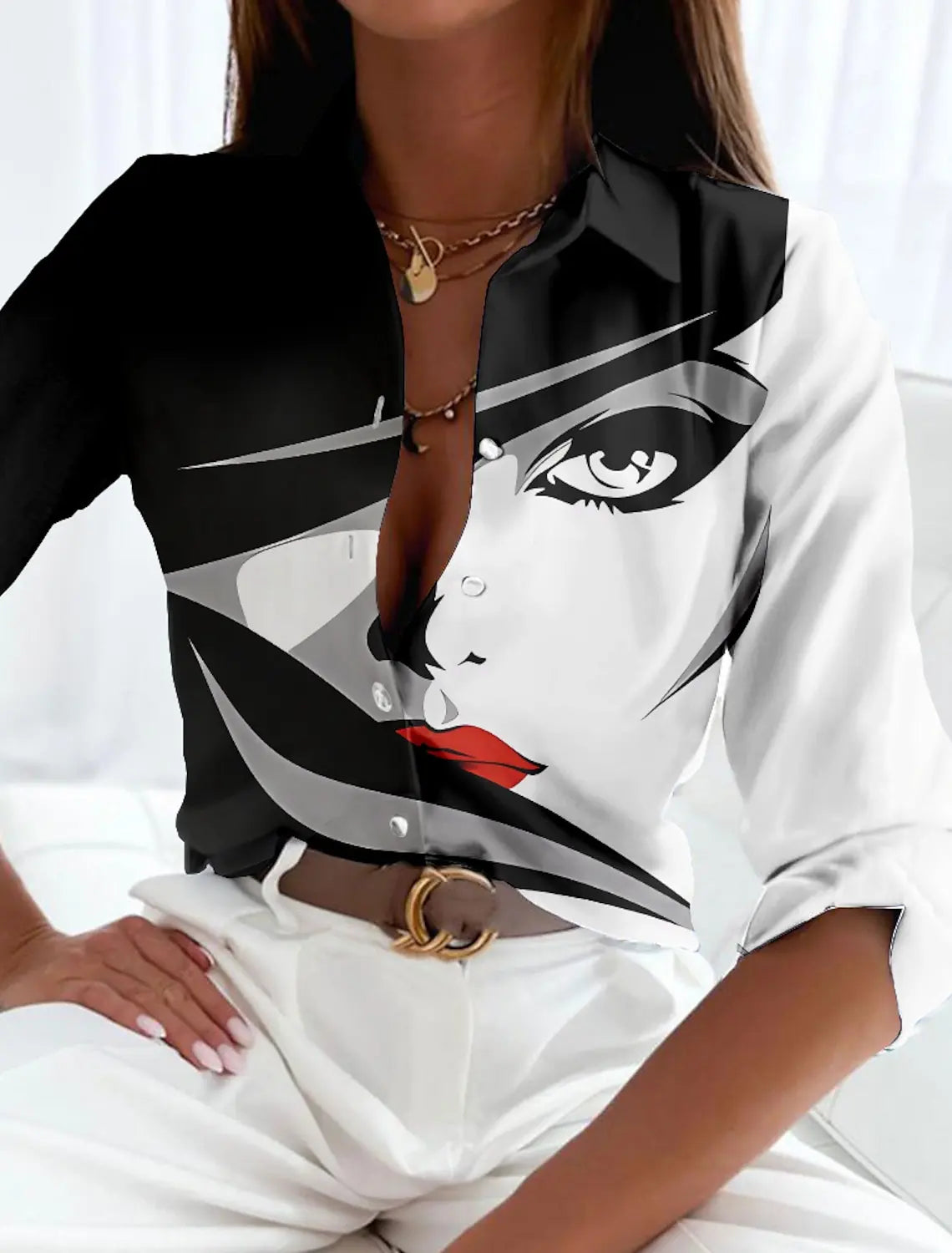 Viola | Blouse à Imprimé Contemporain