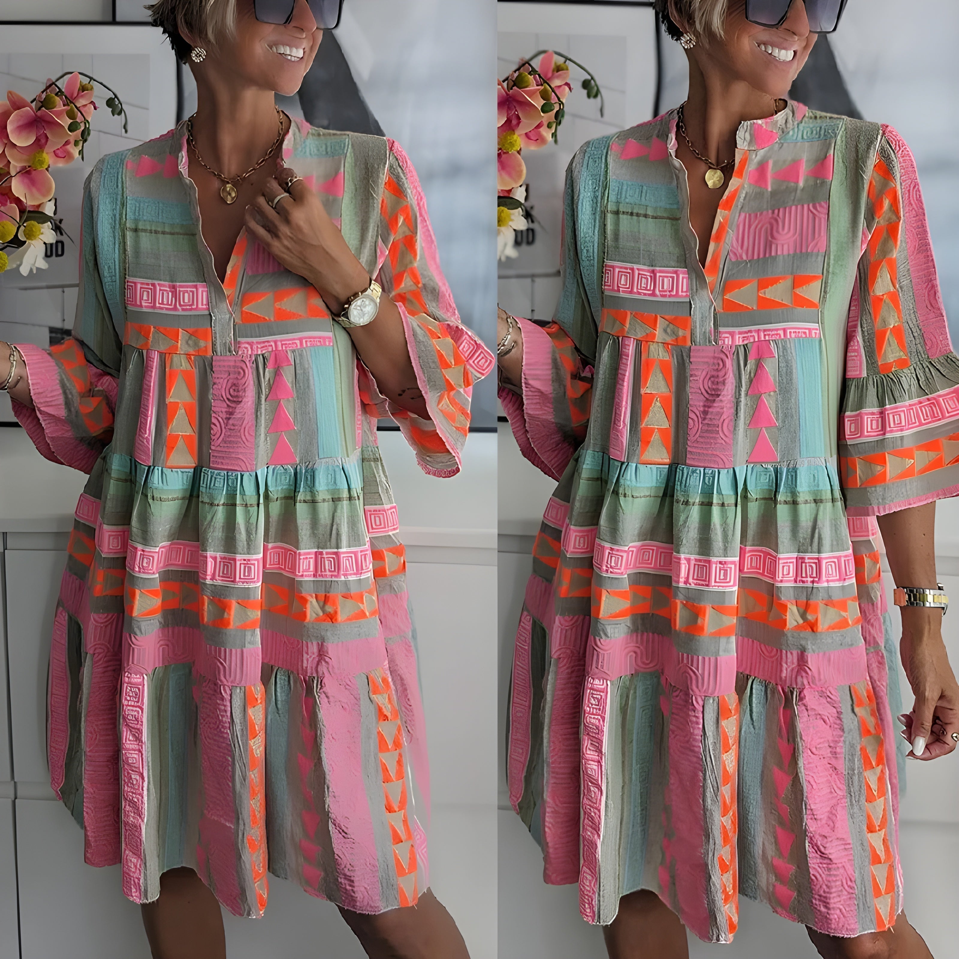 Robe Longue Femme Elvira ™ - Élégance Vintage et Confort Inégalé