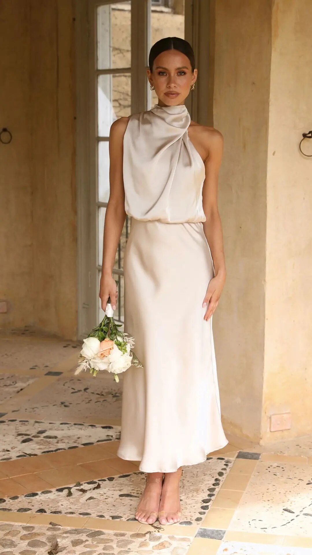Linnéa ™ - Élégante Robe Longue en Satin pour Femme, Parfaite pour l'Été