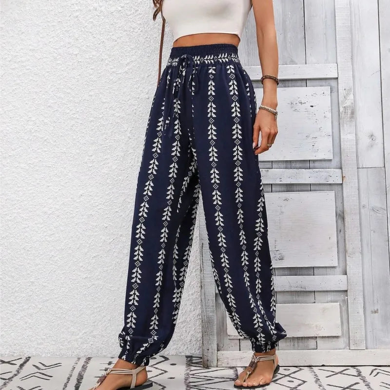 Iris | Pantalon léger boho à taille élastique