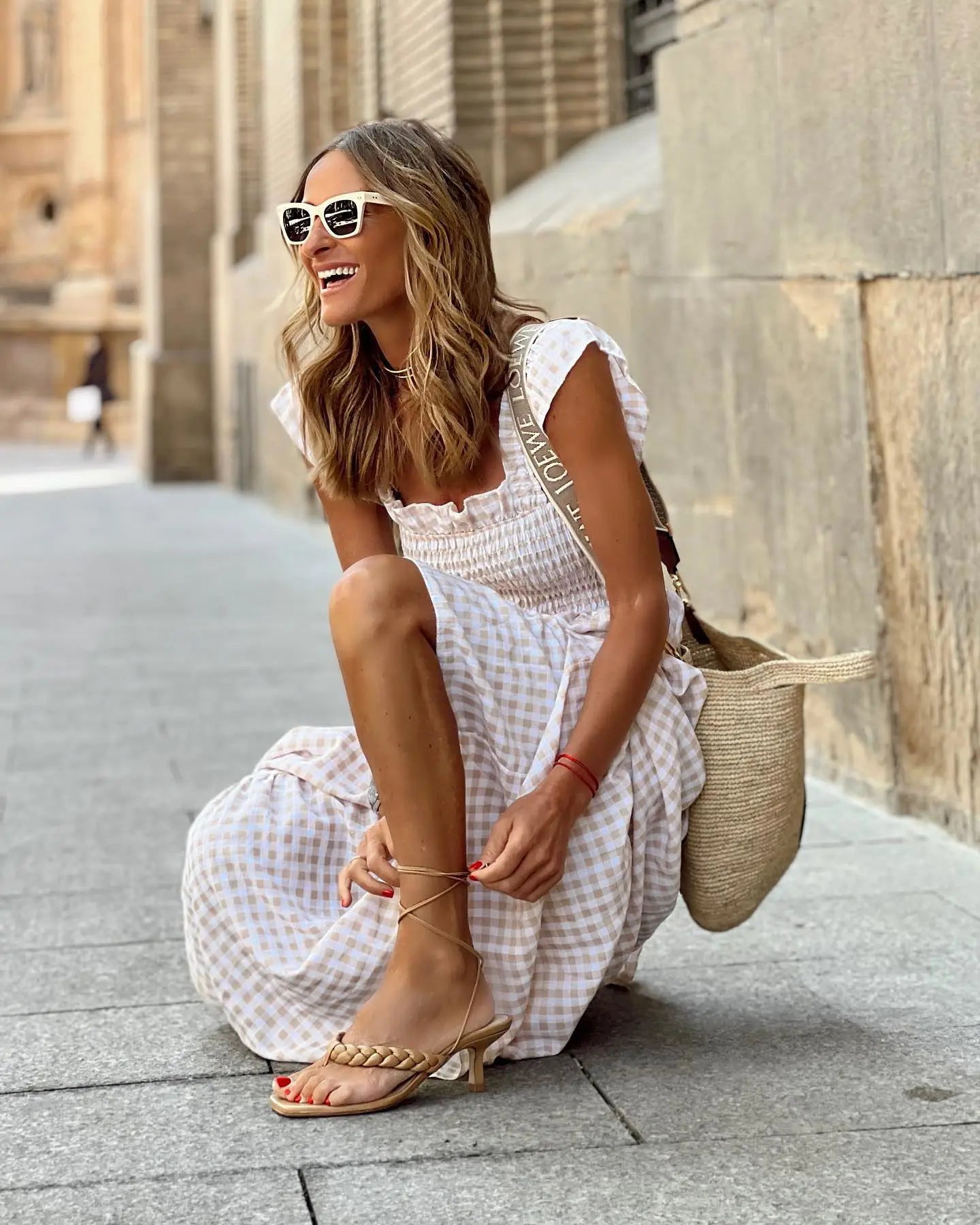 FRANCESCA | Robe à Carreaux au Style Rétro pour Élégance Instantanée et Confort au Quotidien