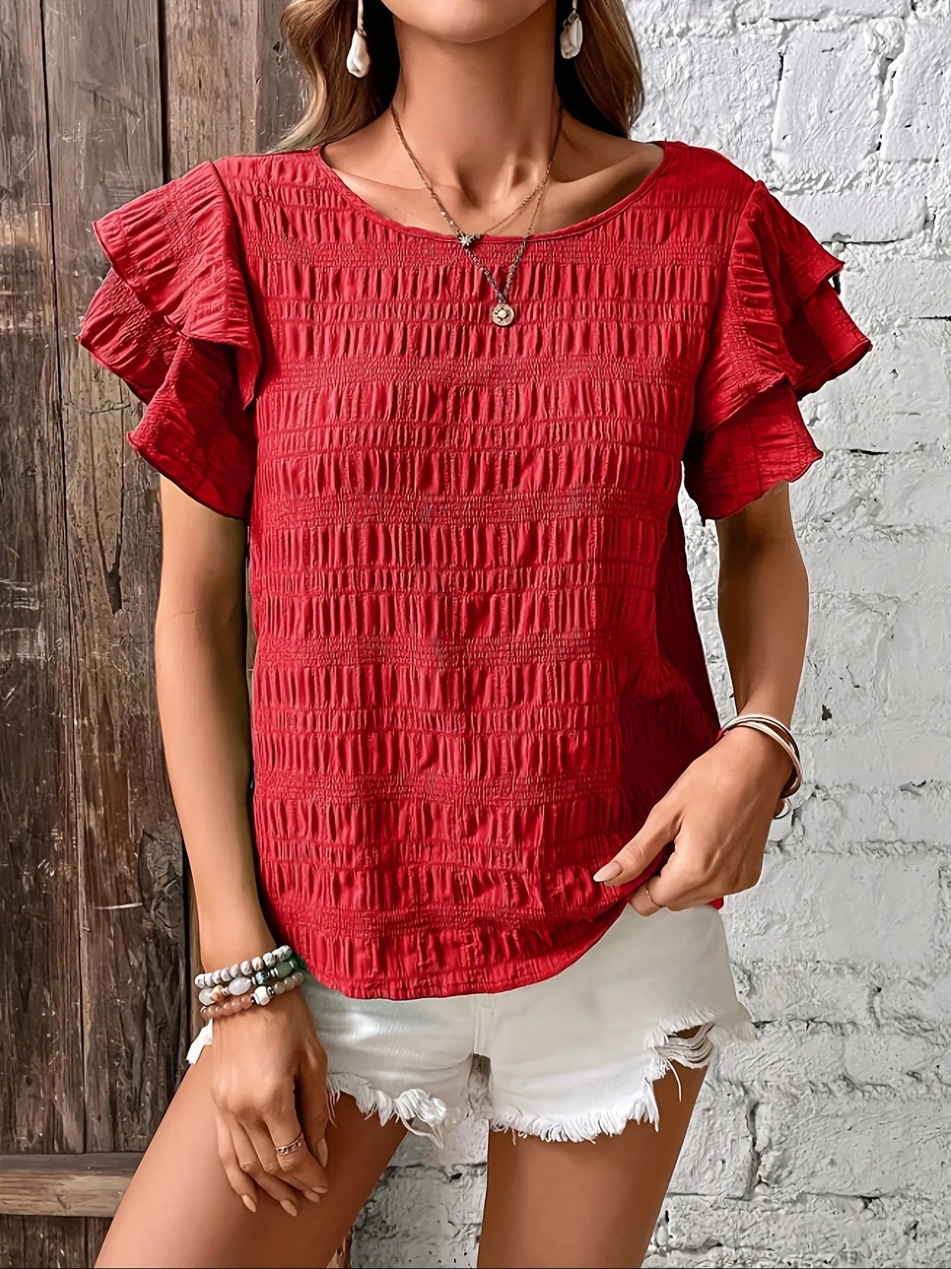 Charmaine | Blouse légère ornée de volants amusants