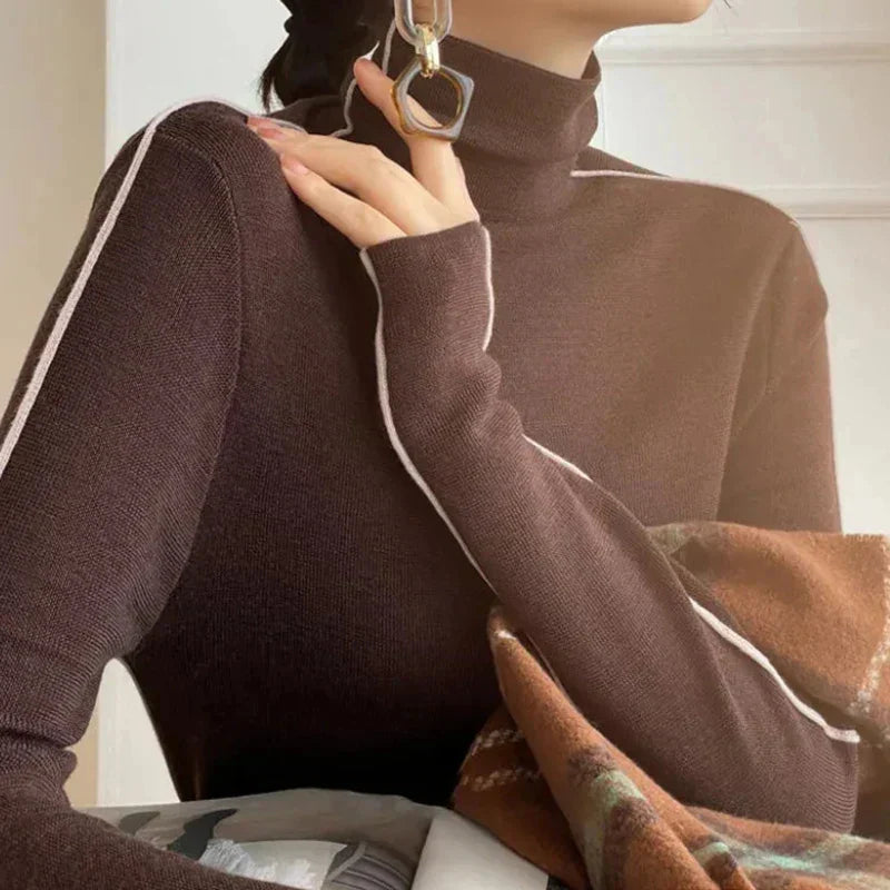 Suzanne™ | Pull à col roulé rayé