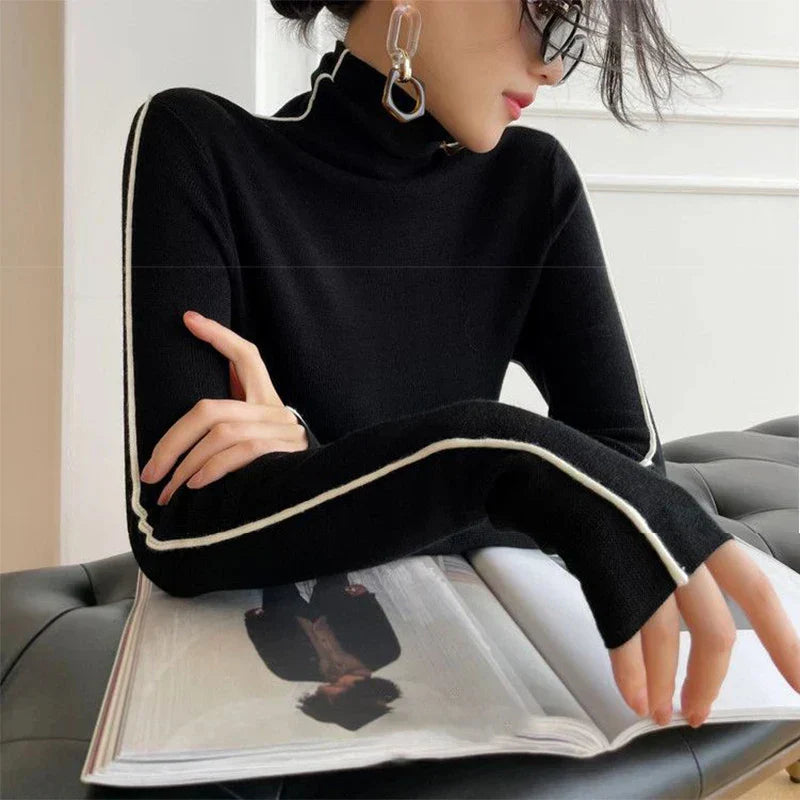 Suzanne™ | Pull à col roulé rayé