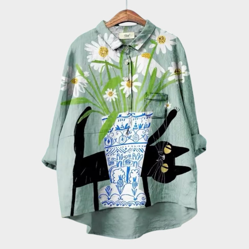 ELISABETTA | Blouse Oversize à Motif Floral avec Confort Douillet pour des Journées Décontractées