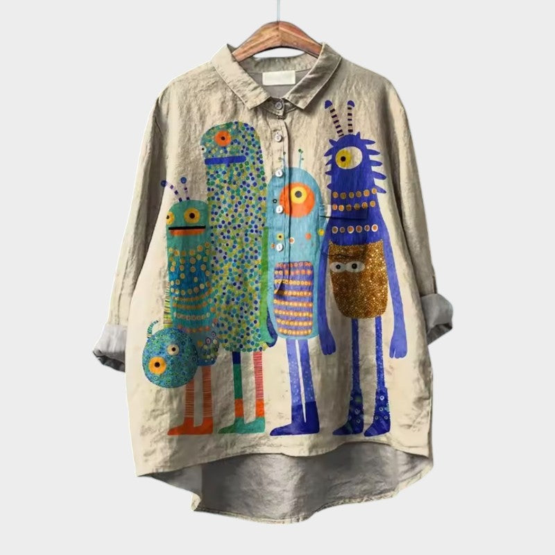 ELISABETTA | Blouse Oversize à Motif Floral avec Confort Douillet pour des Journées Décontractées