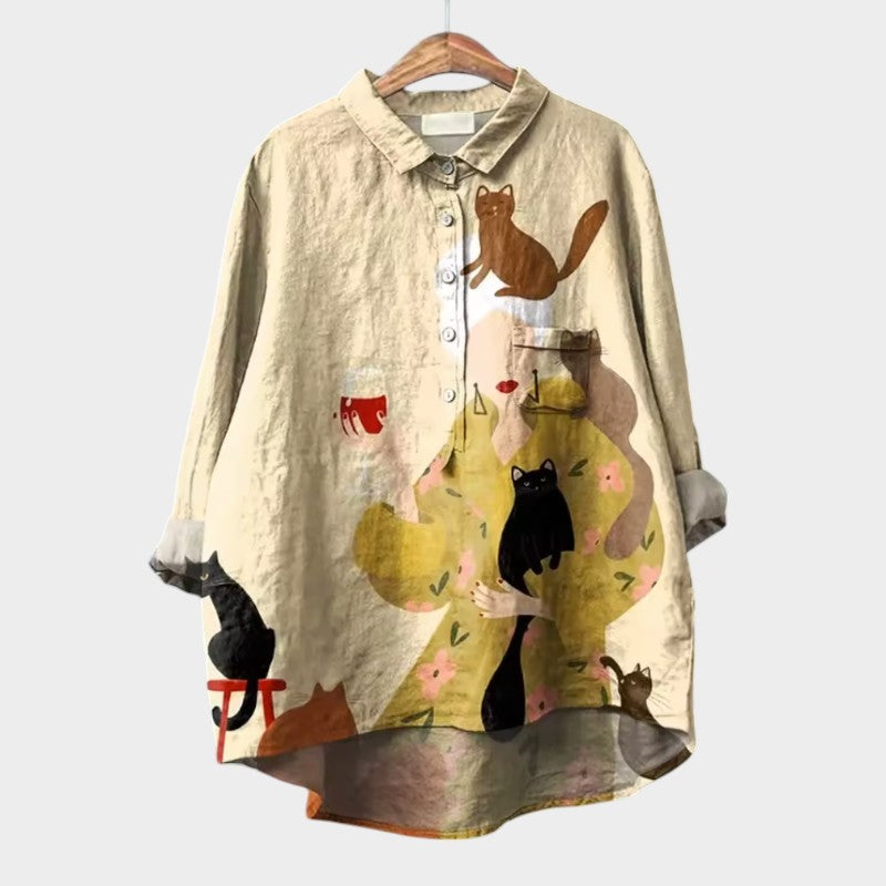 ELISABETTA | Blouse Oversize à Motif Floral avec Confort Douillet pour des Journées Décontractées