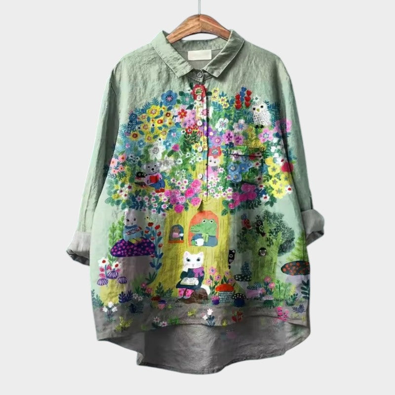 ELISABETTA | Blouse Oversize à Motif Floral avec Confort Douillet pour des Journées Décontractées