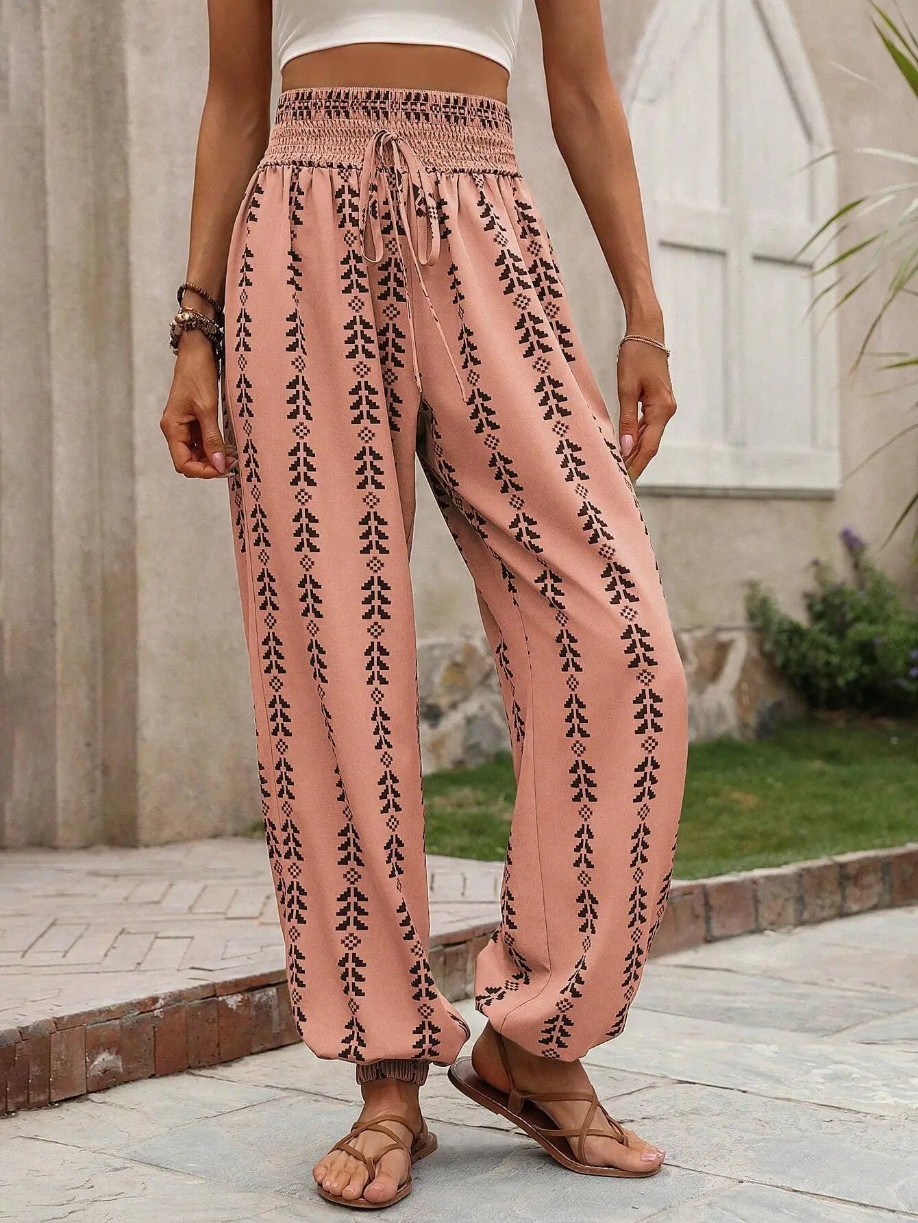 Iris | Pantalon léger boho à taille élastique