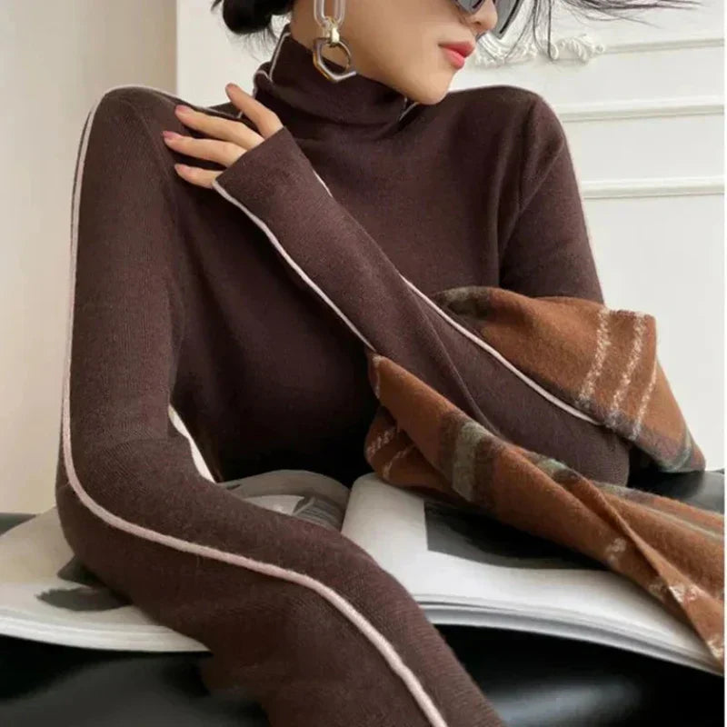 Suzanne™ | Pull à col roulé rayé