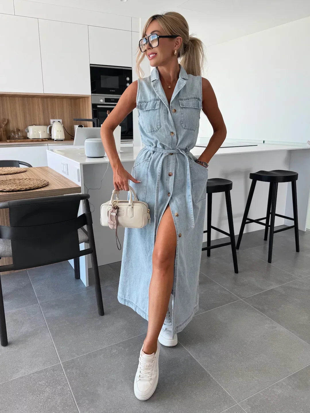 Louisa - Robe Maxi en Jean