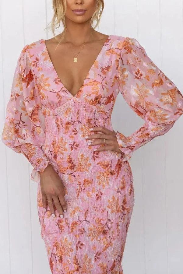 Robe Midi Volantée Fleurie Camellia™