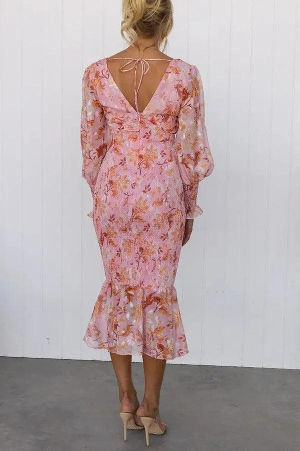 Robe Midi Volantée Fleurie Camellia™